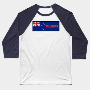 Wellington City in New Zealand Flag Baseball T-Shirt